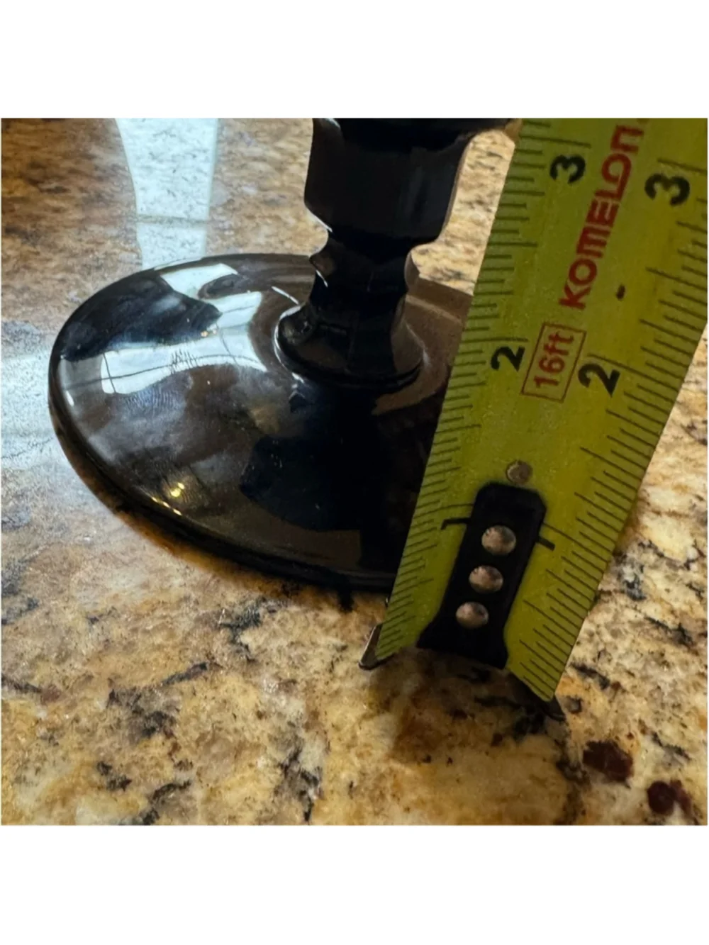 Antique Glossy Black Amethyst Glass Candlestick Art Nouveau Black Fall Decor